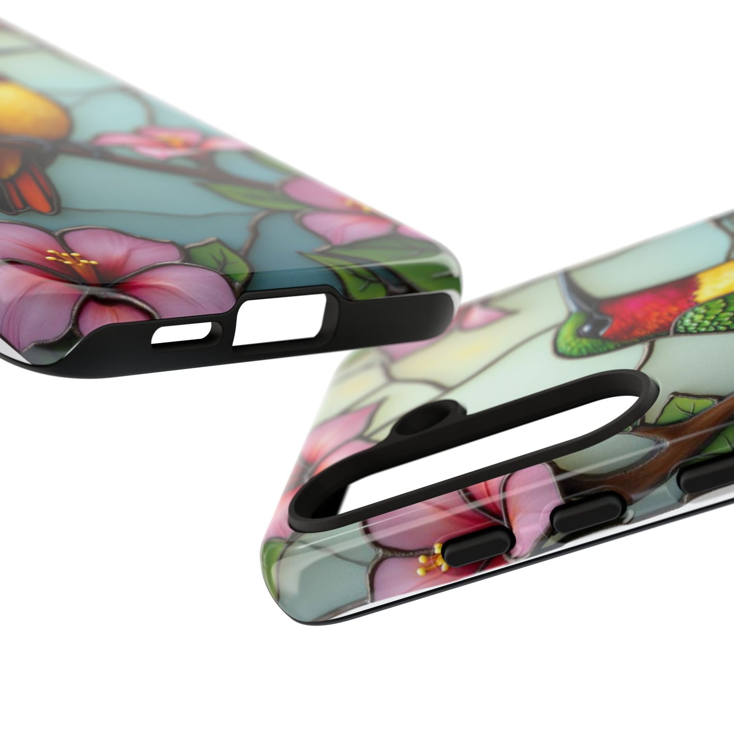 Elegant Hummingbird with Floral Mosaic | Artistic Nature Design