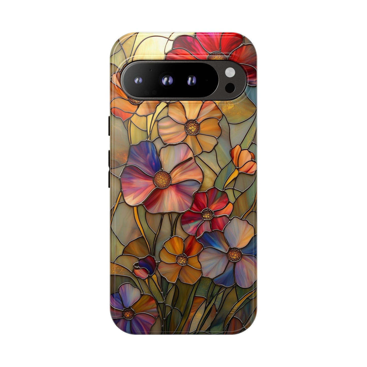Whispers of Spring – Stained Glass Wildflower Phone Case for iPhone, Samsung & Pixel