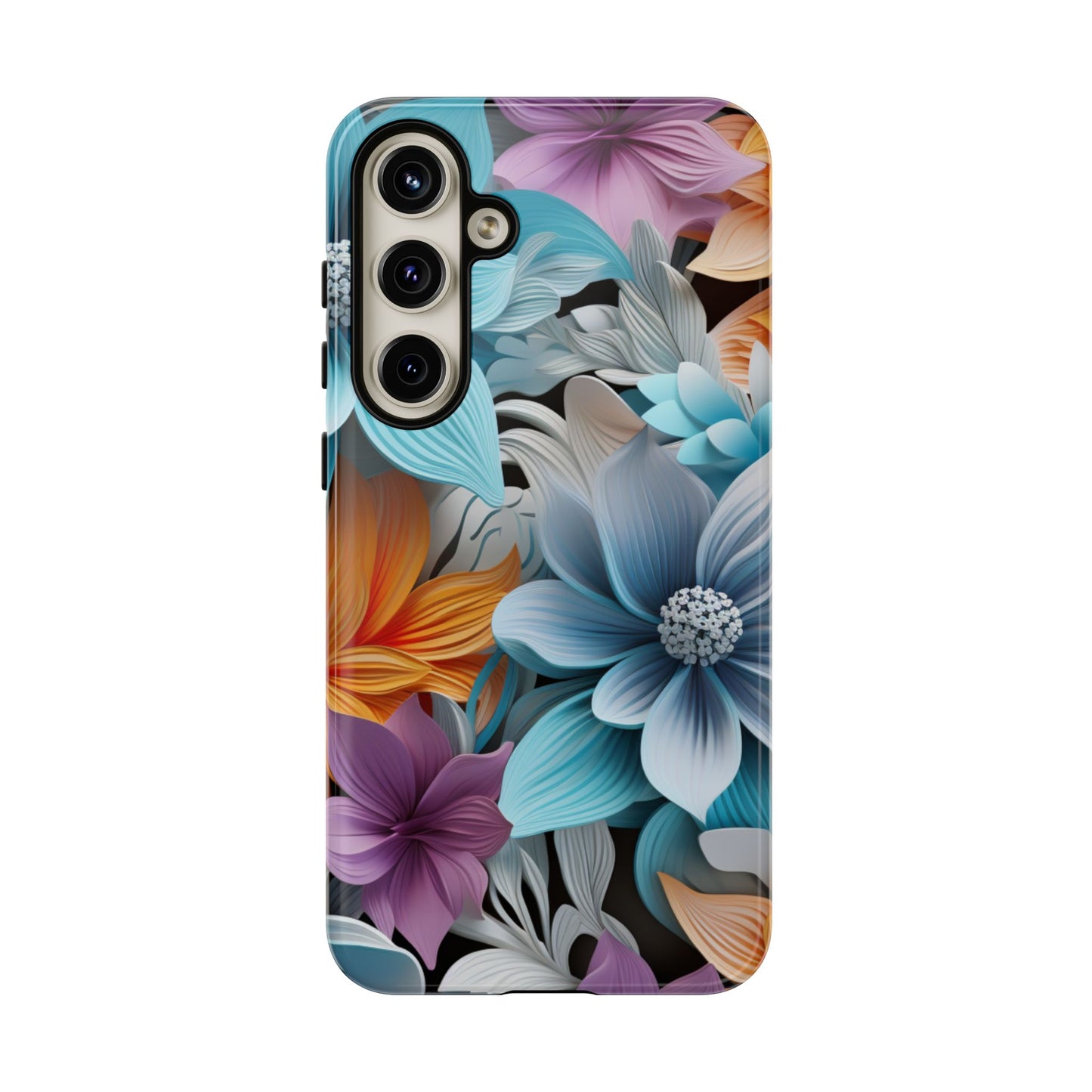 Elegant 3D Floral Bloom Mobile Case – Vivid & Artistic