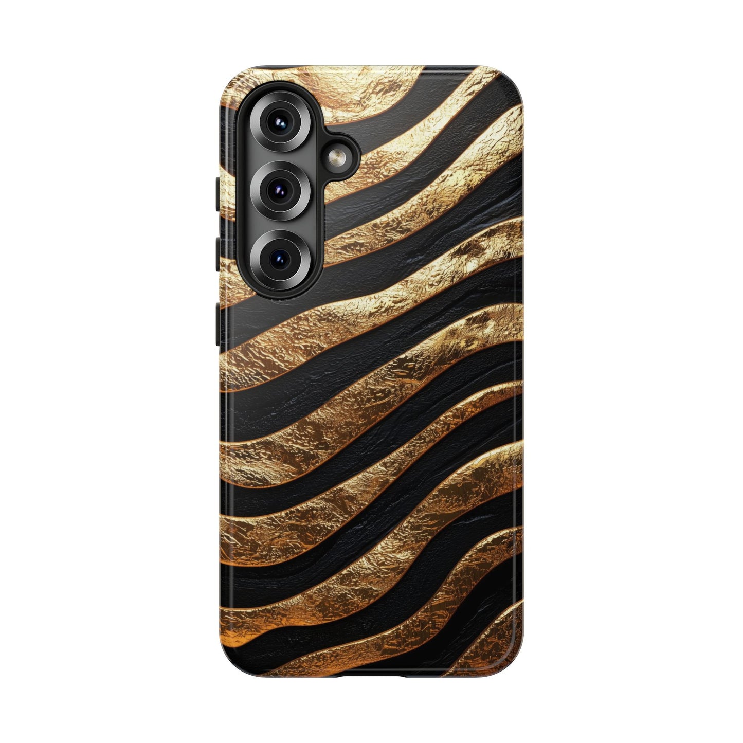 Luxury Black & Gold Zebra Stripes Phone Case for iPhone, Samsung & Google Pixel