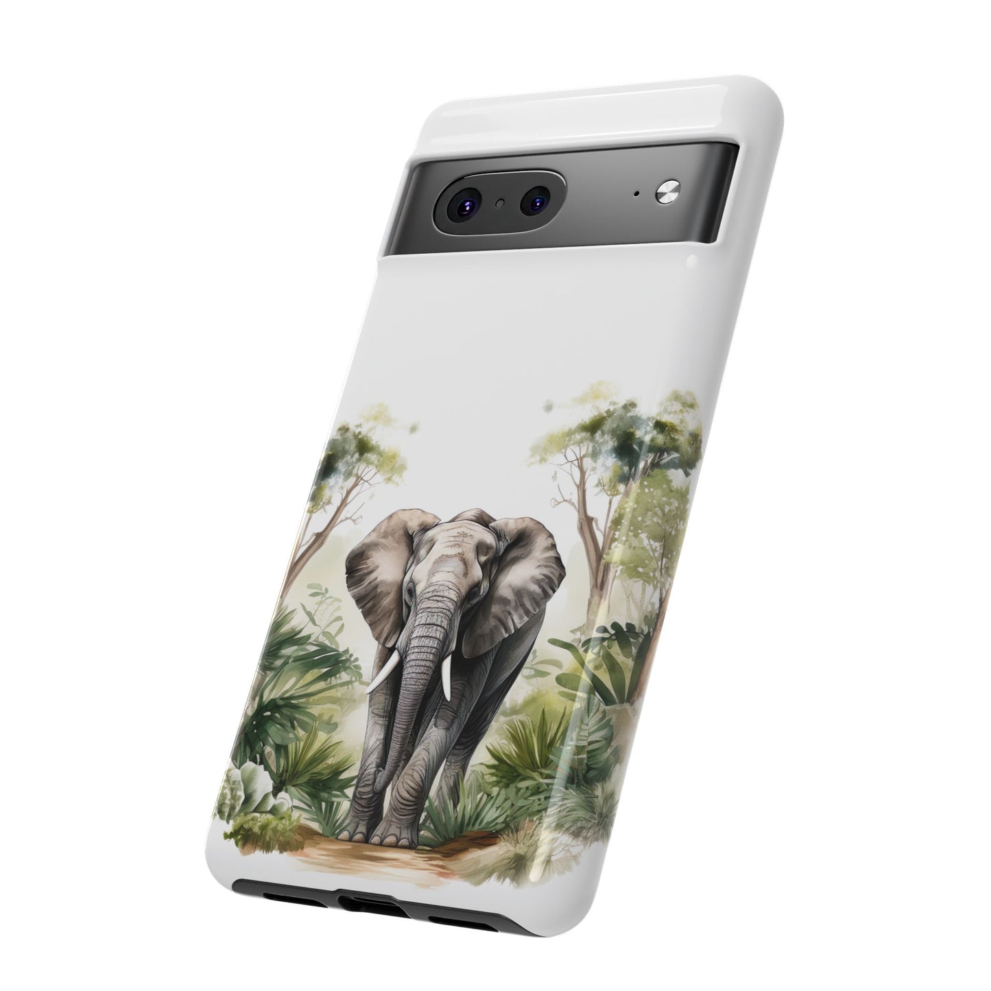 Serene Jungle Elephant Mobile Cover – Watercolor Wildlife Design