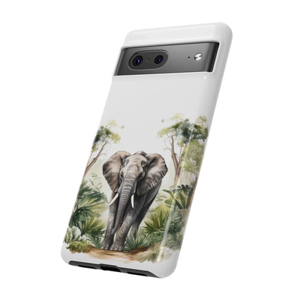 Serene Jungle Elephant Mobile Cover – Watercolor Wildlife Design