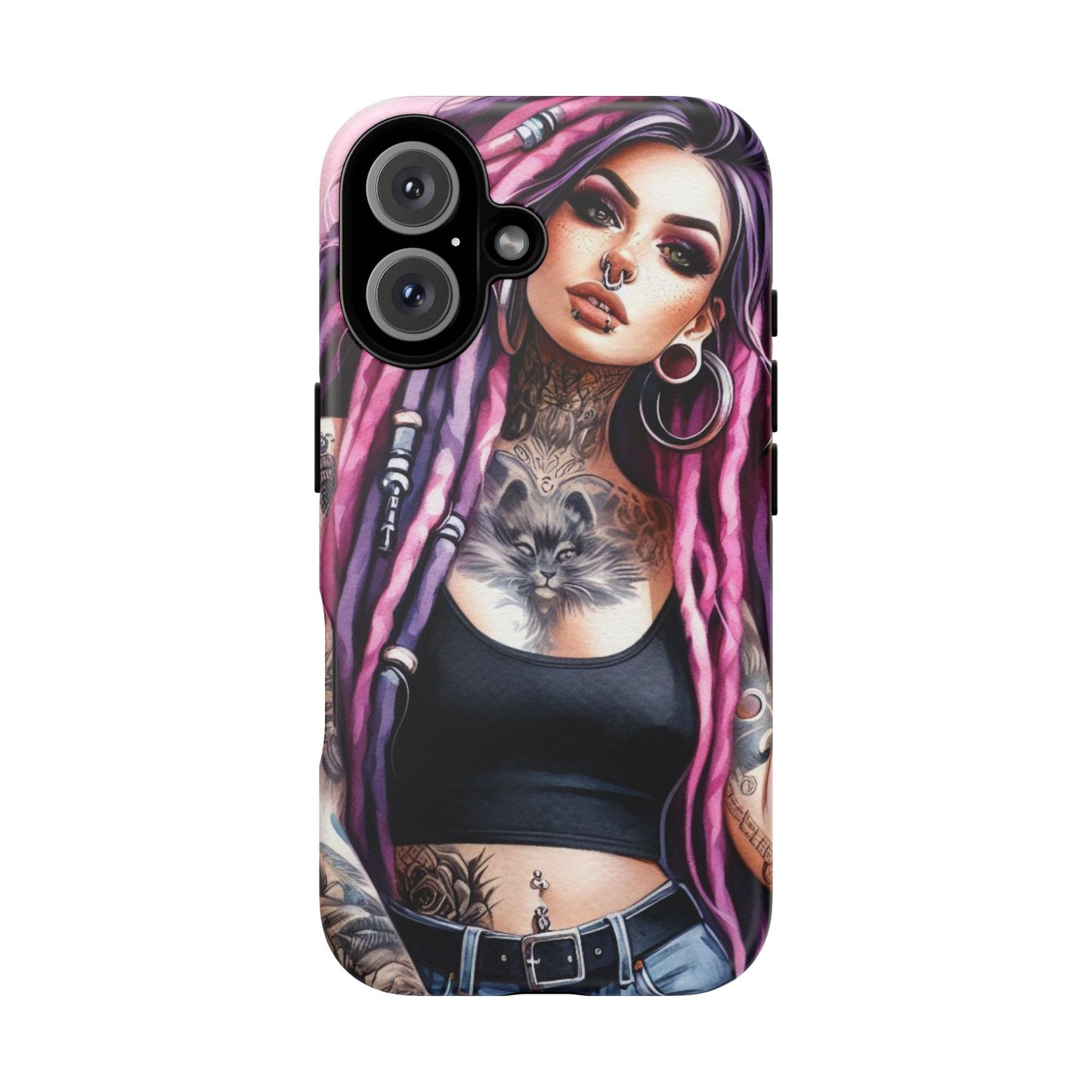 Tattooed Rebel – Gothic Cat Spirit Mobile Cover