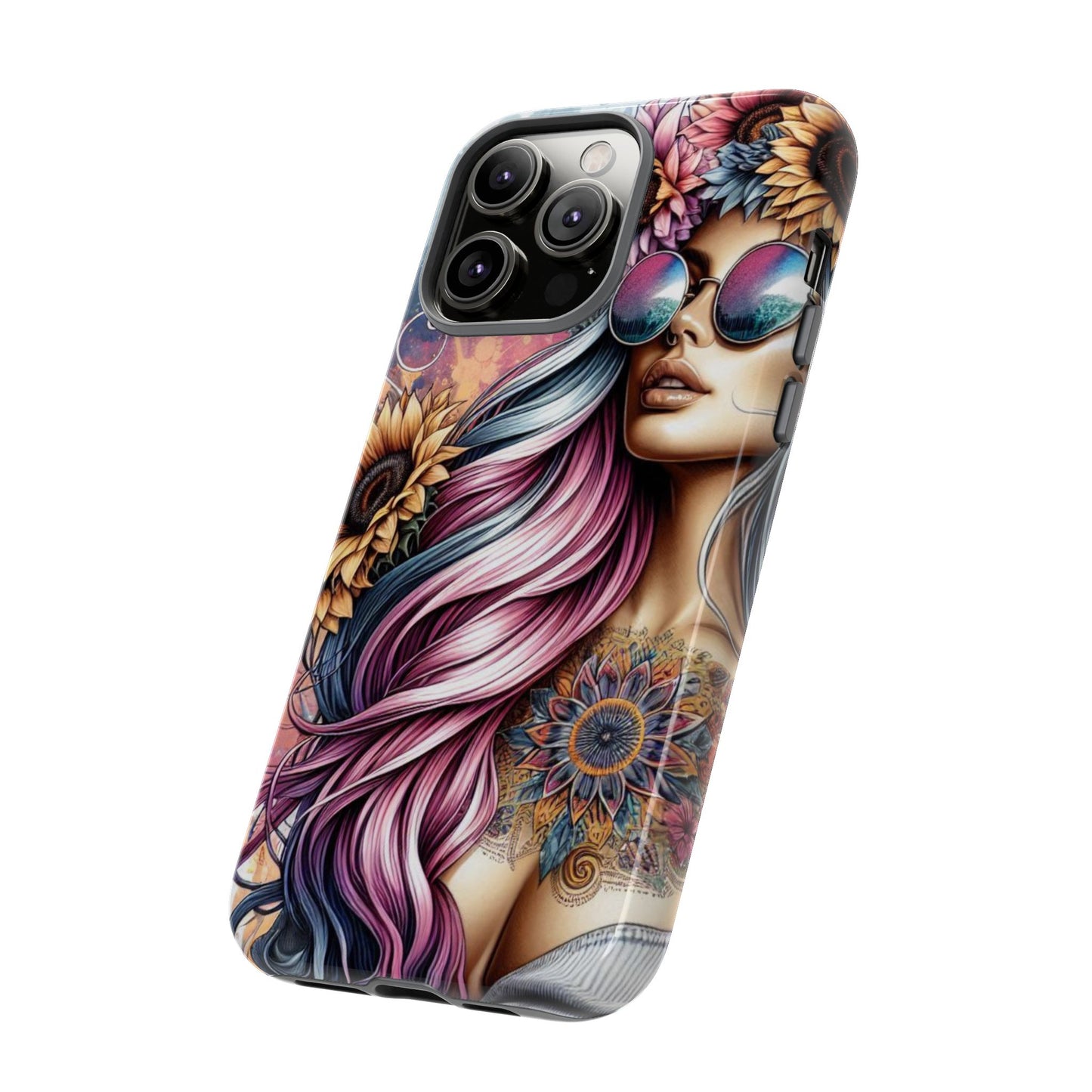Bohemian Sunflower Queen – Retro Floral Fantasy Mobile Cover