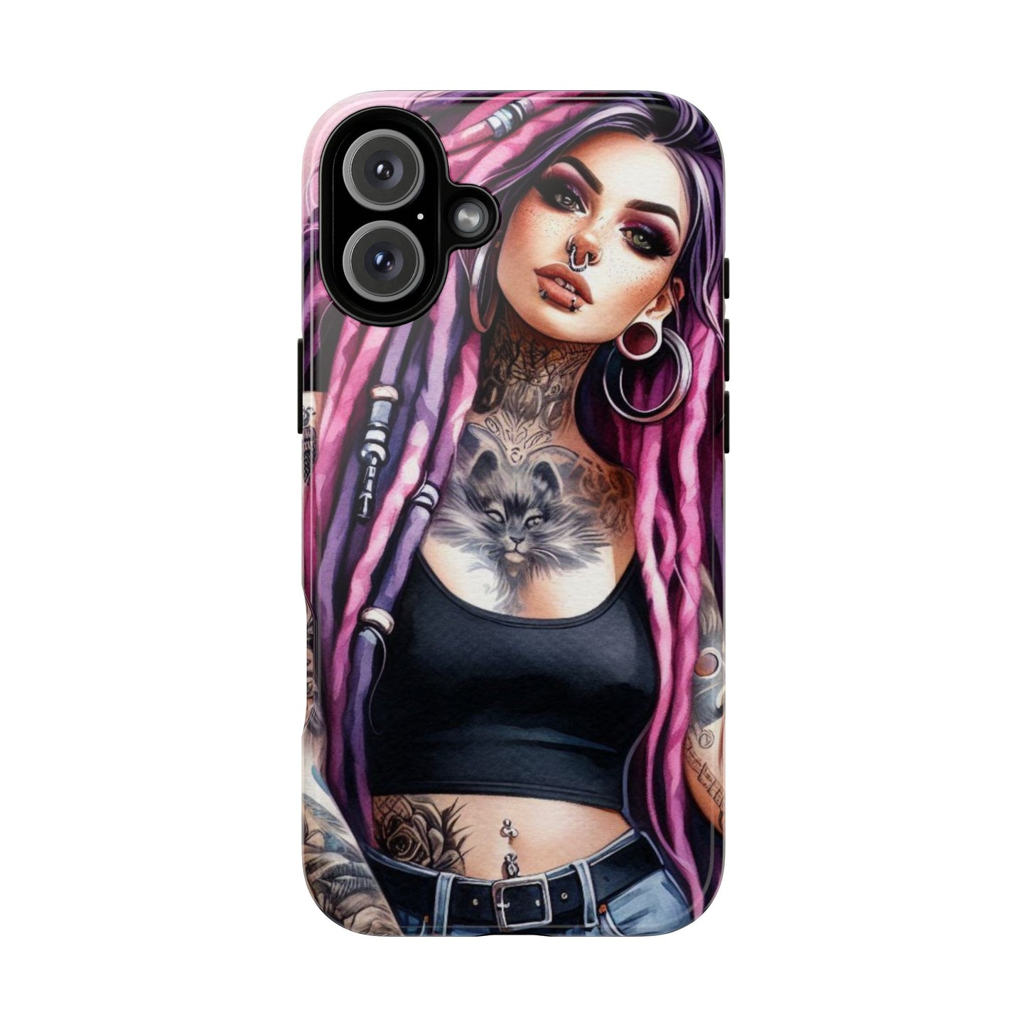 Tattooed Rebel – Gothic Cat Spirit Mobile Cover