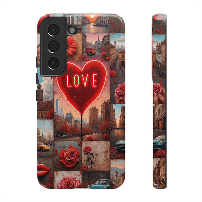 Neon Love Heart & Rose Phone Case