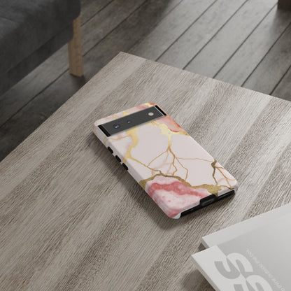 Beautiful Pink Minimal Marble Case Design