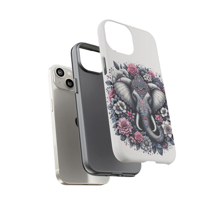Ornate Floral Elephant Mobile Cover – Elegant Bohemian Art