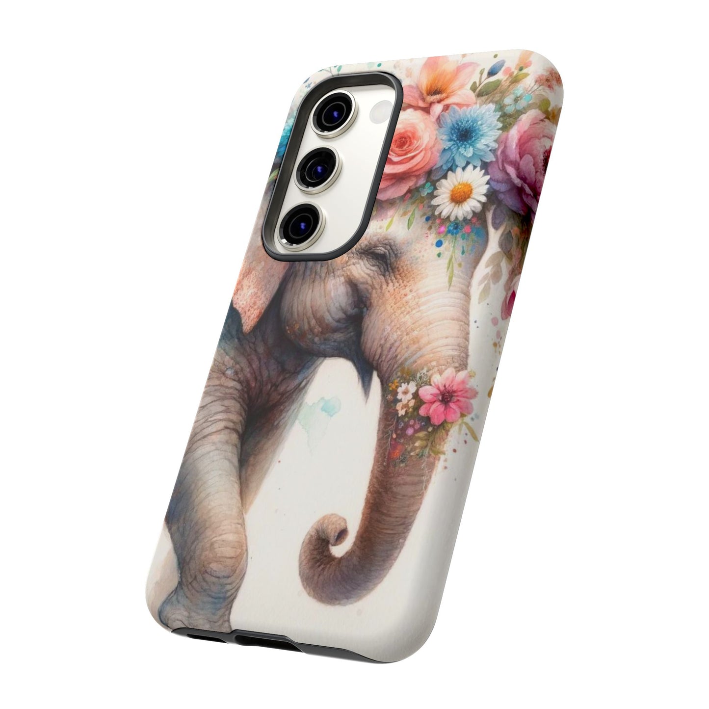 Joyful Floral Elephant Mobile Cover – Whimsical Watercolor Art
