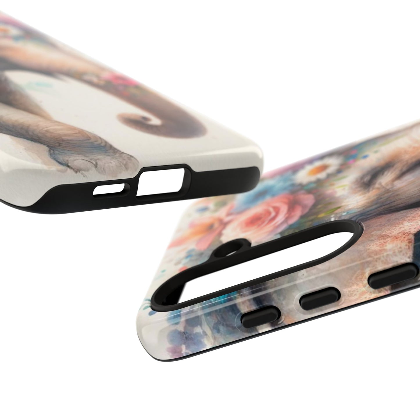 Joyful Floral Elephant Mobile Cover – Whimsical Watercolor Art