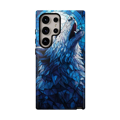 Mystic Moon Wolf – Stained Glass Mosaic Phone Case for iPhone, Samsung & Pixel