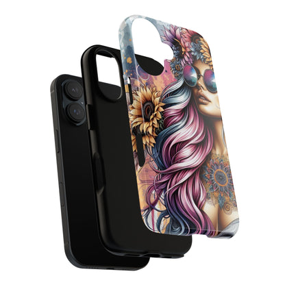 Bohemian Sunflower Queen – Retro Floral Fantasy Mobile Cover