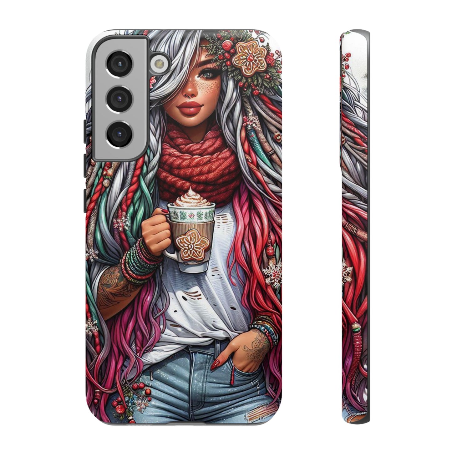 Boho Winter Queen – Cozy Dreads & Holiday Vibes Mobile Cover