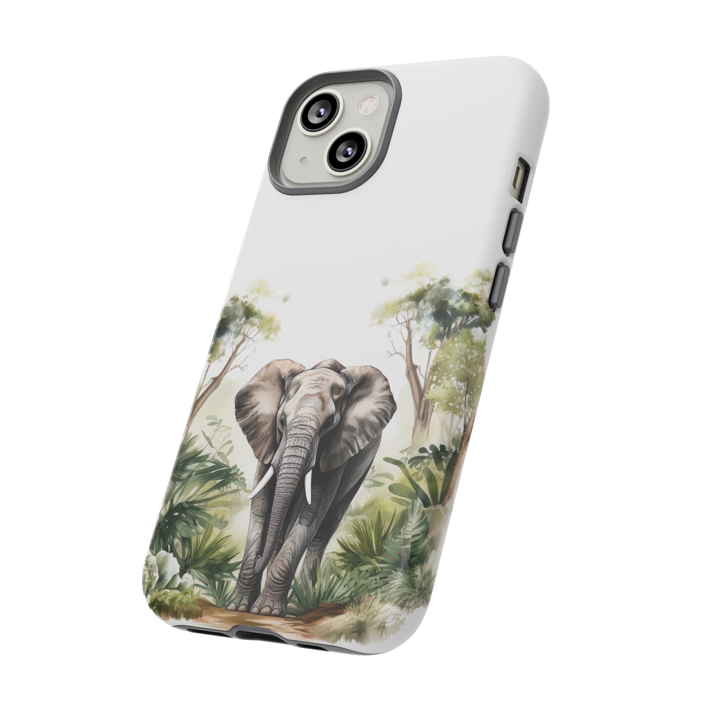 Serene Jungle Elephant Mobile Cover – Watercolor Wildlife Design