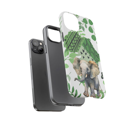 Playful Baby Elephant Mobile Cover – Tropical Boho Art