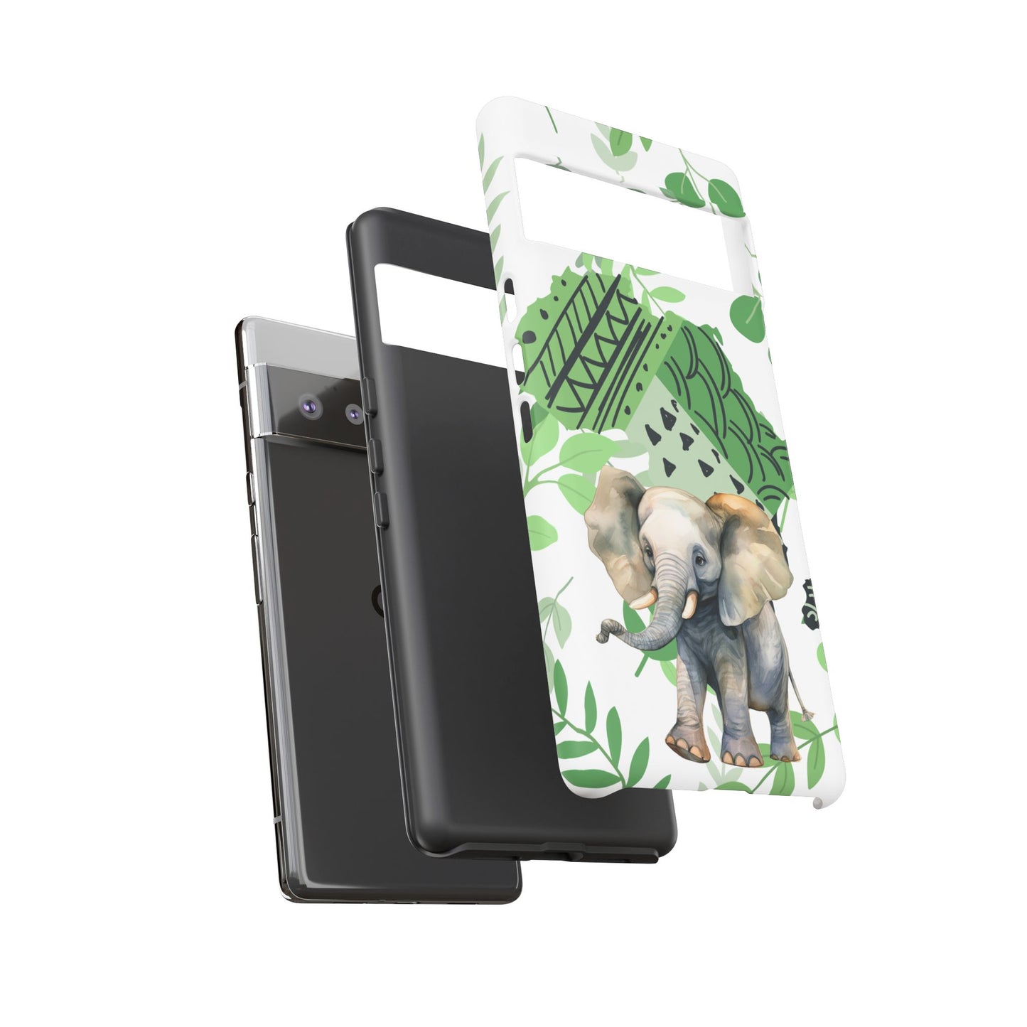 Playful Baby Elephant Mobile Cover – Tropical Boho Art