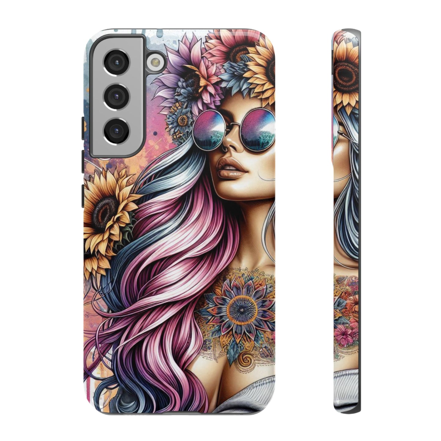 Bohemian Sunflower Queen – Retro Floral Fantasy Mobile Cover