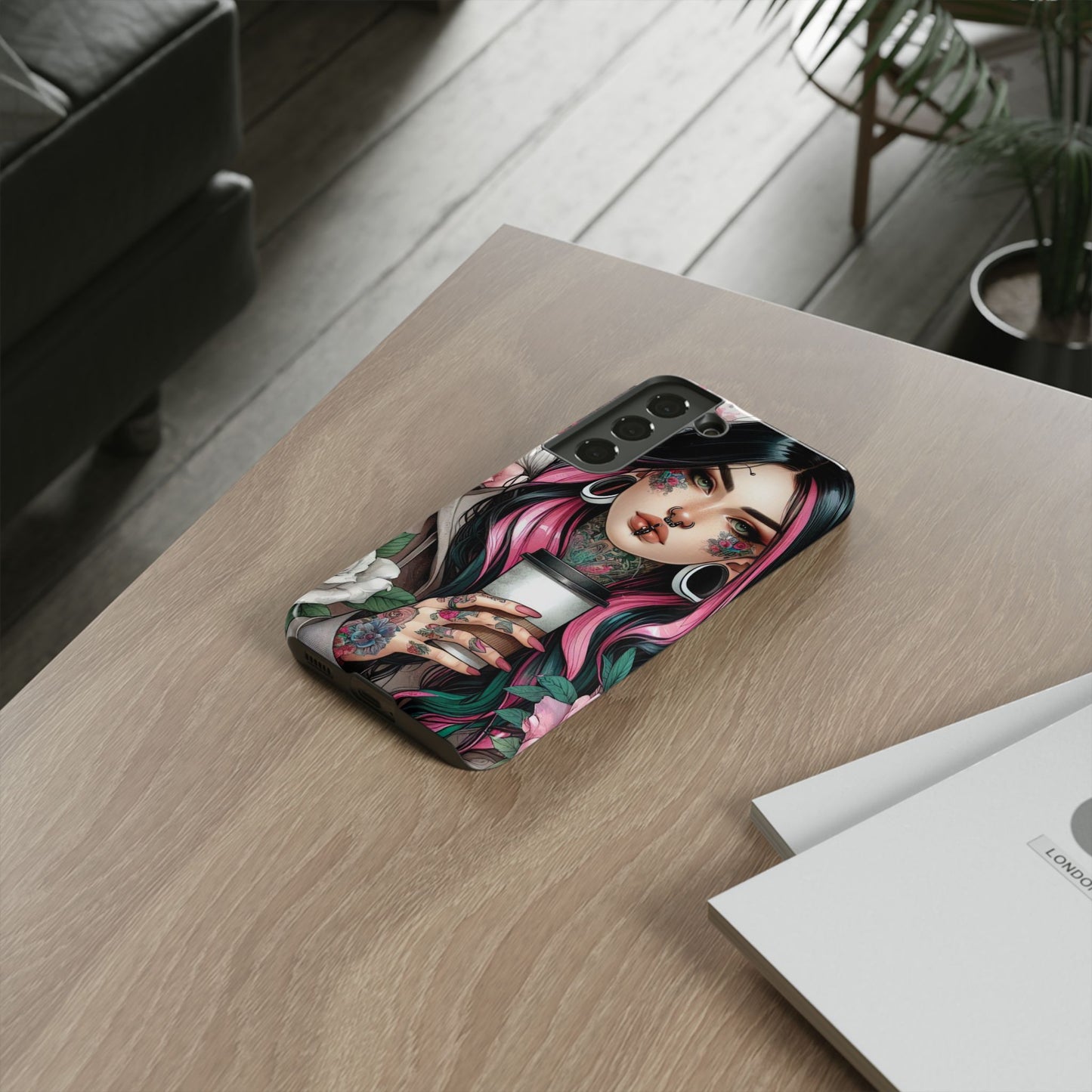 Tattooed Coffee Lover Art Mobile Case