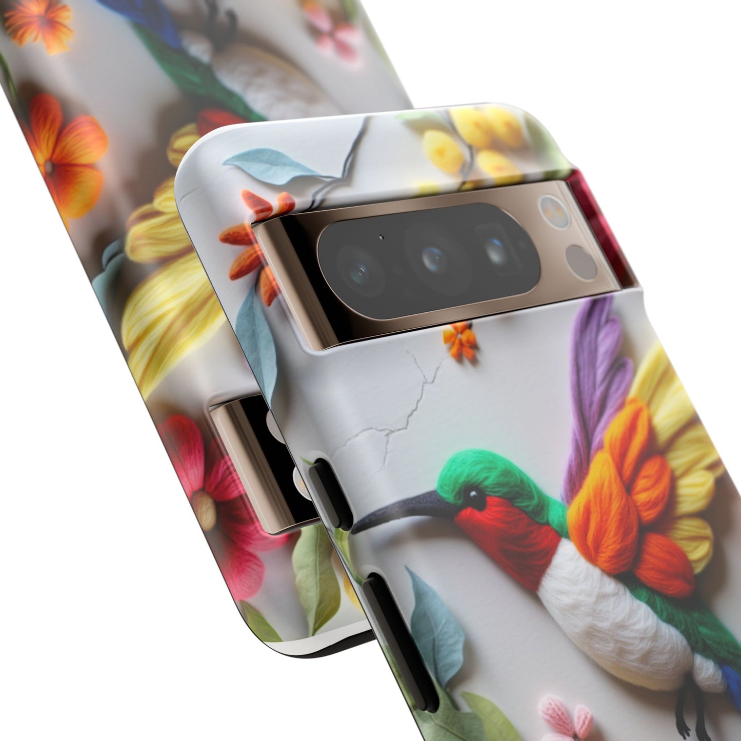 Elegant Hummingbird with Floral Mosaic Design | Nature's Artistic Vibes | iPhone 16 Pro