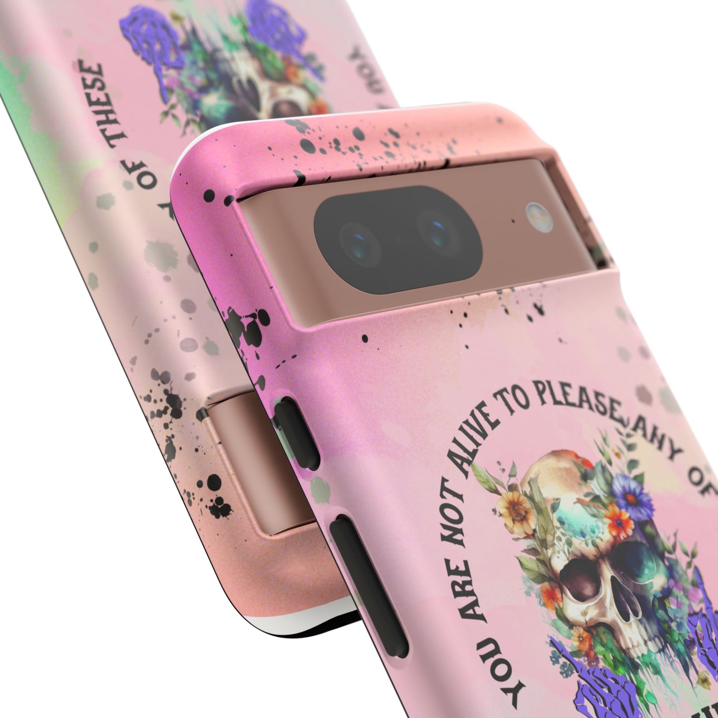 You Are Not Alive to Please Anyone Floral Skull Phone Case Perfect for iPhone, Samsung & Google Pixel, Funny Gift