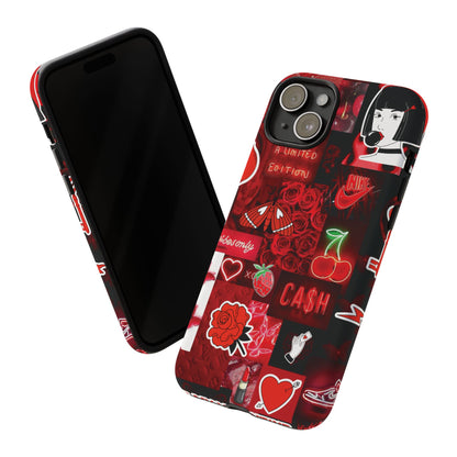 Red Pop Art Neon Vibes Phone Case