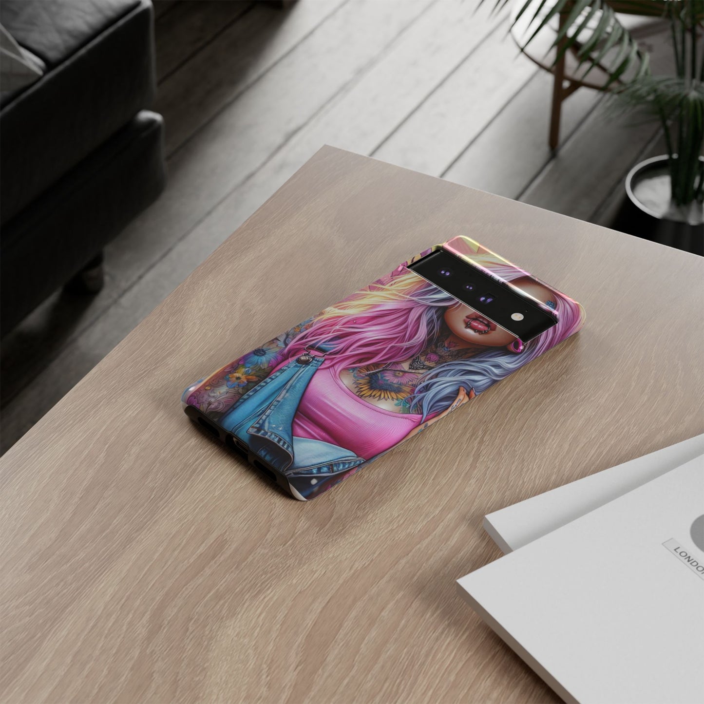Sunset Glow – Pastel Punk & Floral Ink Mobile Cover
