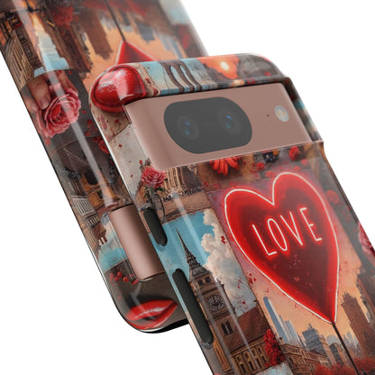 Neon Love Heart & Rose Phone Case