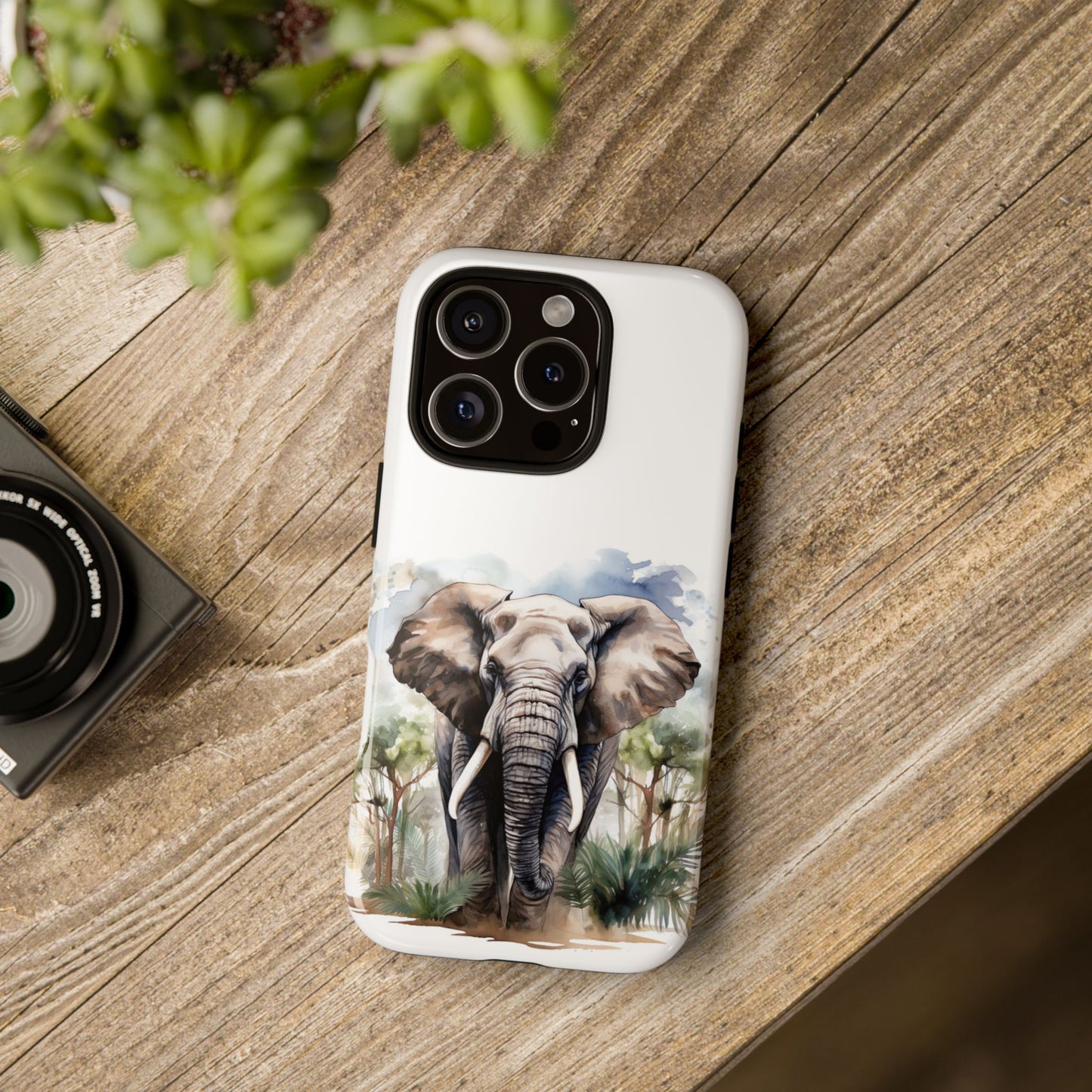 Majestic Watercolor Elephant Mobile Cover – Artistic Wildlife Design