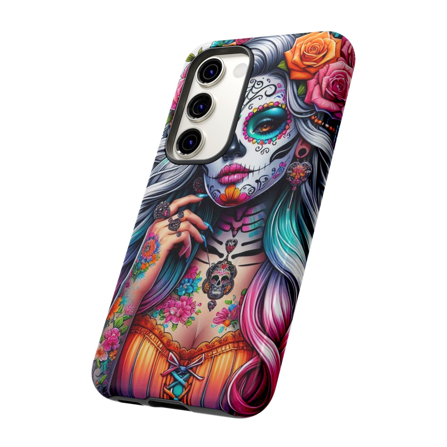Sugar Skull Goddess – Día de los Muertos Floral Queen Mobile Cover