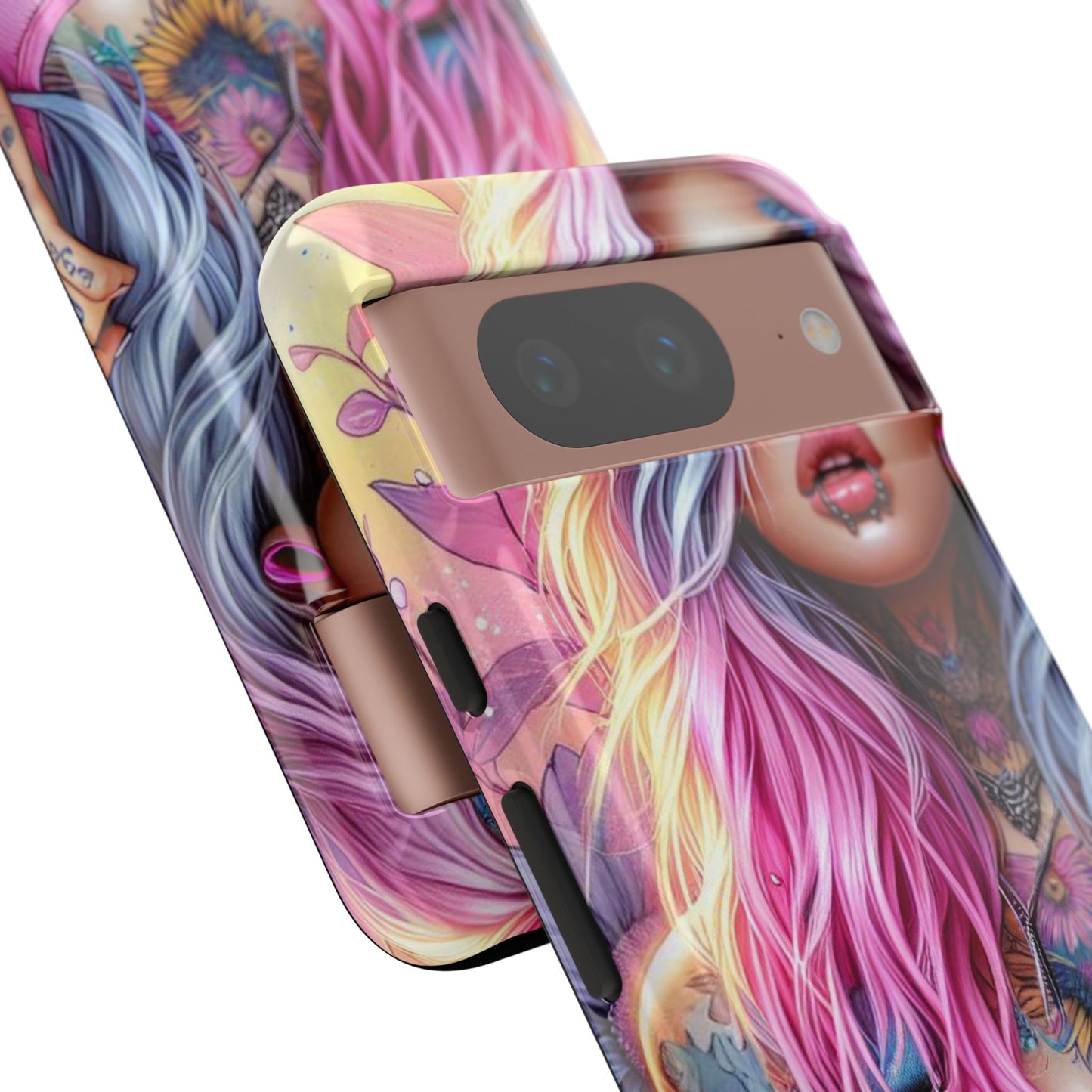 Sunset Glow – Pastel Punk & Floral Ink Mobile Cover