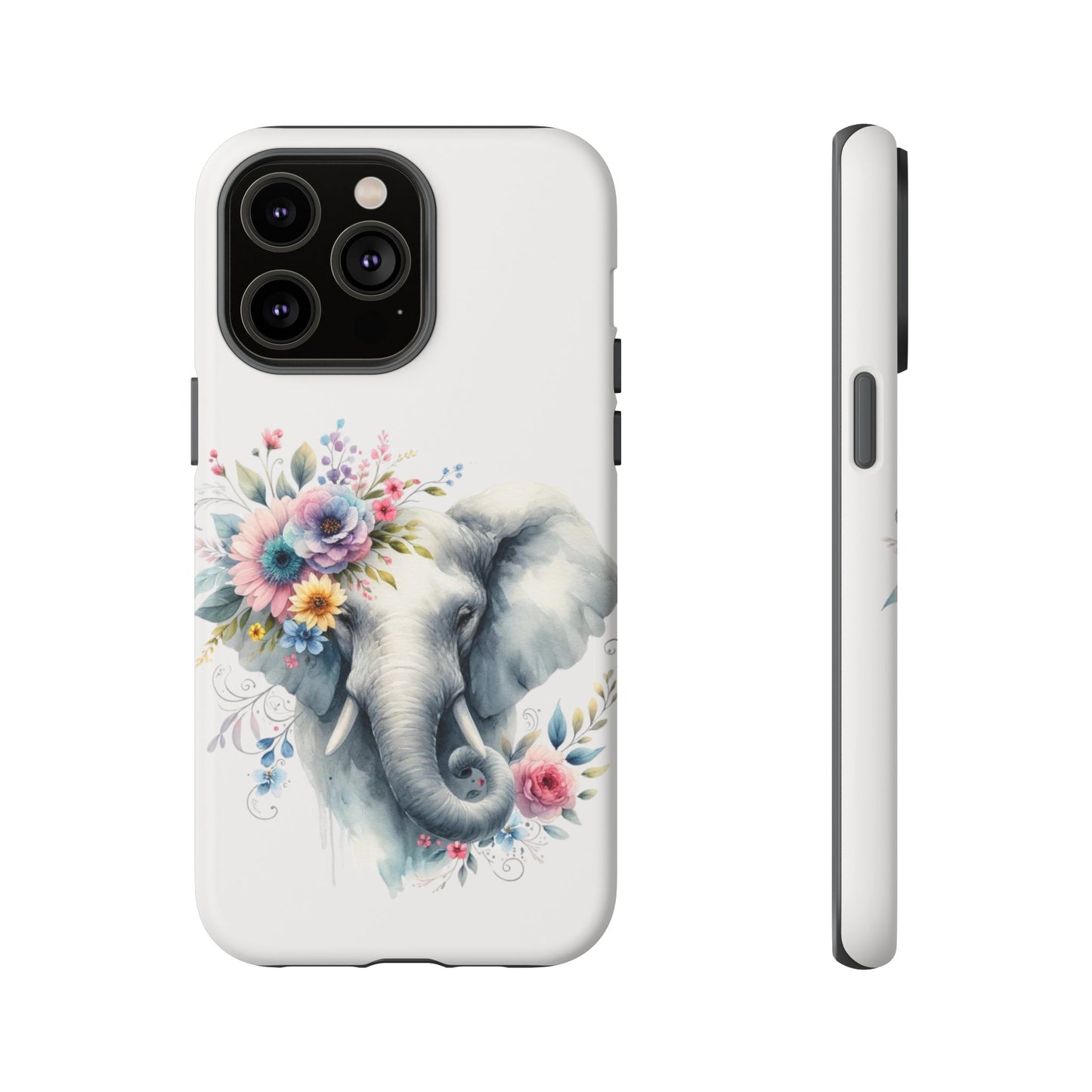 Floral Elephant Mobile Cover – Elegant Watercolor Art