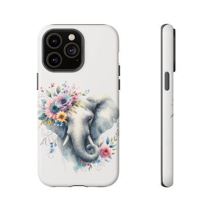 Floral Elephant Mobile Cover – Elegant Watercolor Art