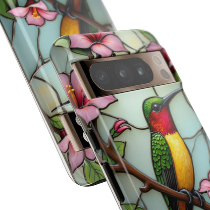 Elegant Hummingbird with Floral Mosaic | Artistic Nature Design