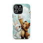 Bear & Bunny Ice Cream Delight - Cute Anime Phone Case for iPhone, Samsung, Google Pixel