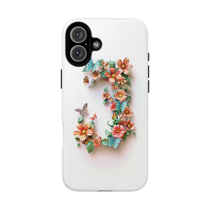 Floral Letter J Phone Case – Personalized Aesthetic Cover for iPhone, Samsung & Google Pixel