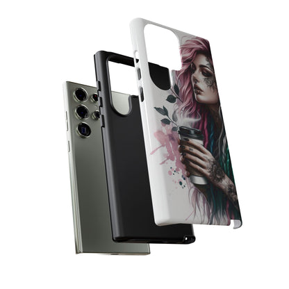 Boho Rebel – Vibrant Dreadlocks & Tattooed Coffee Lover Mobile Cover