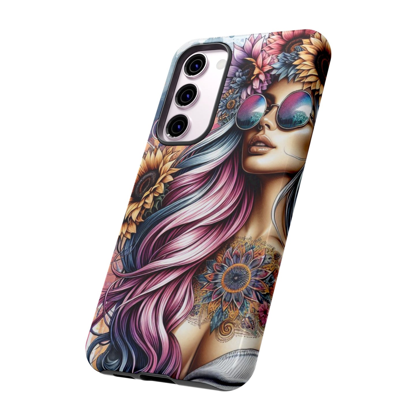 Bohemian Sunflower Queen – Retro Floral Fantasy Mobile Cover