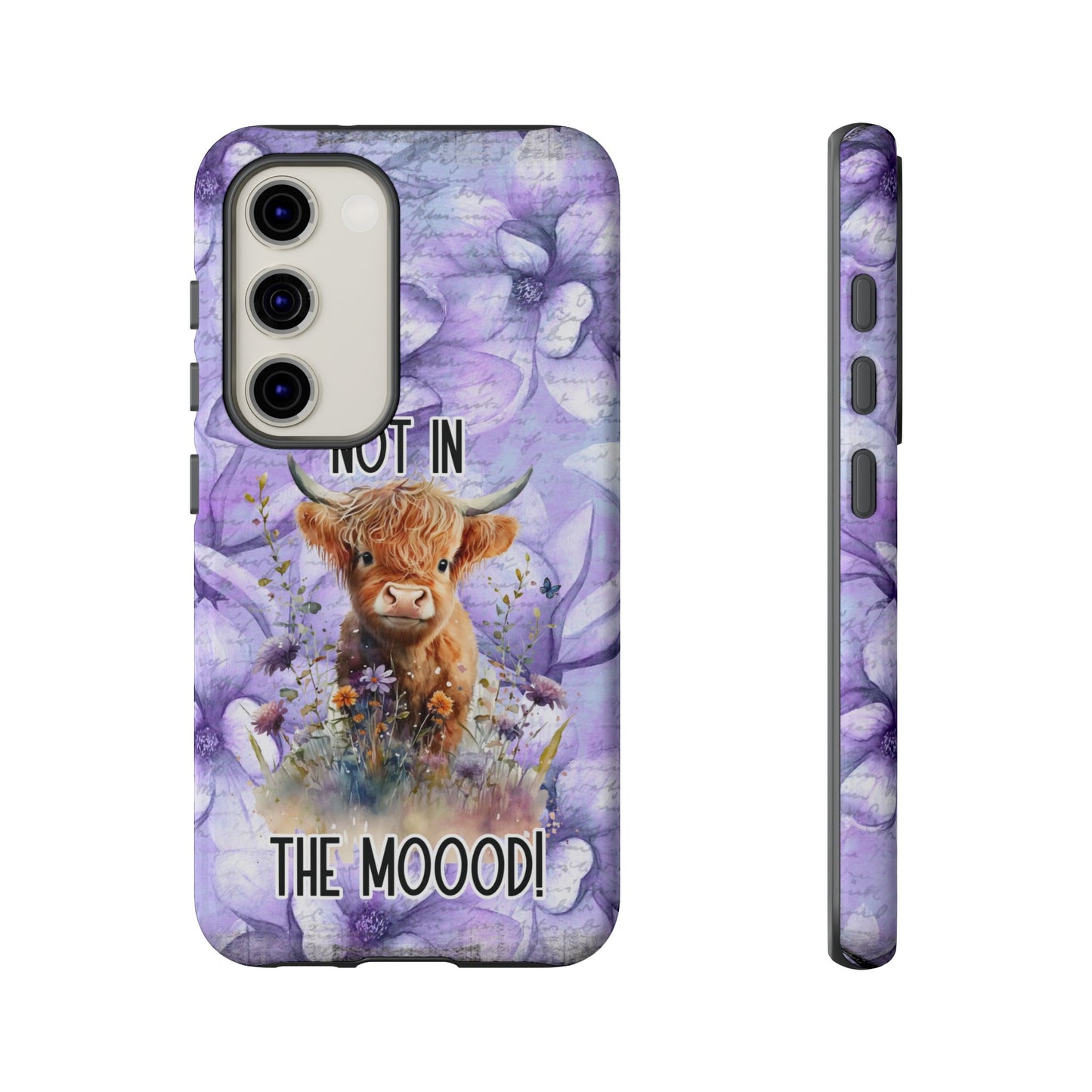 Not In The Mood Heifer Print Phone Case - iPhone, Samsung & Google Pixel Cover - Artistic Cow Phone Case, Animal Lover Gift