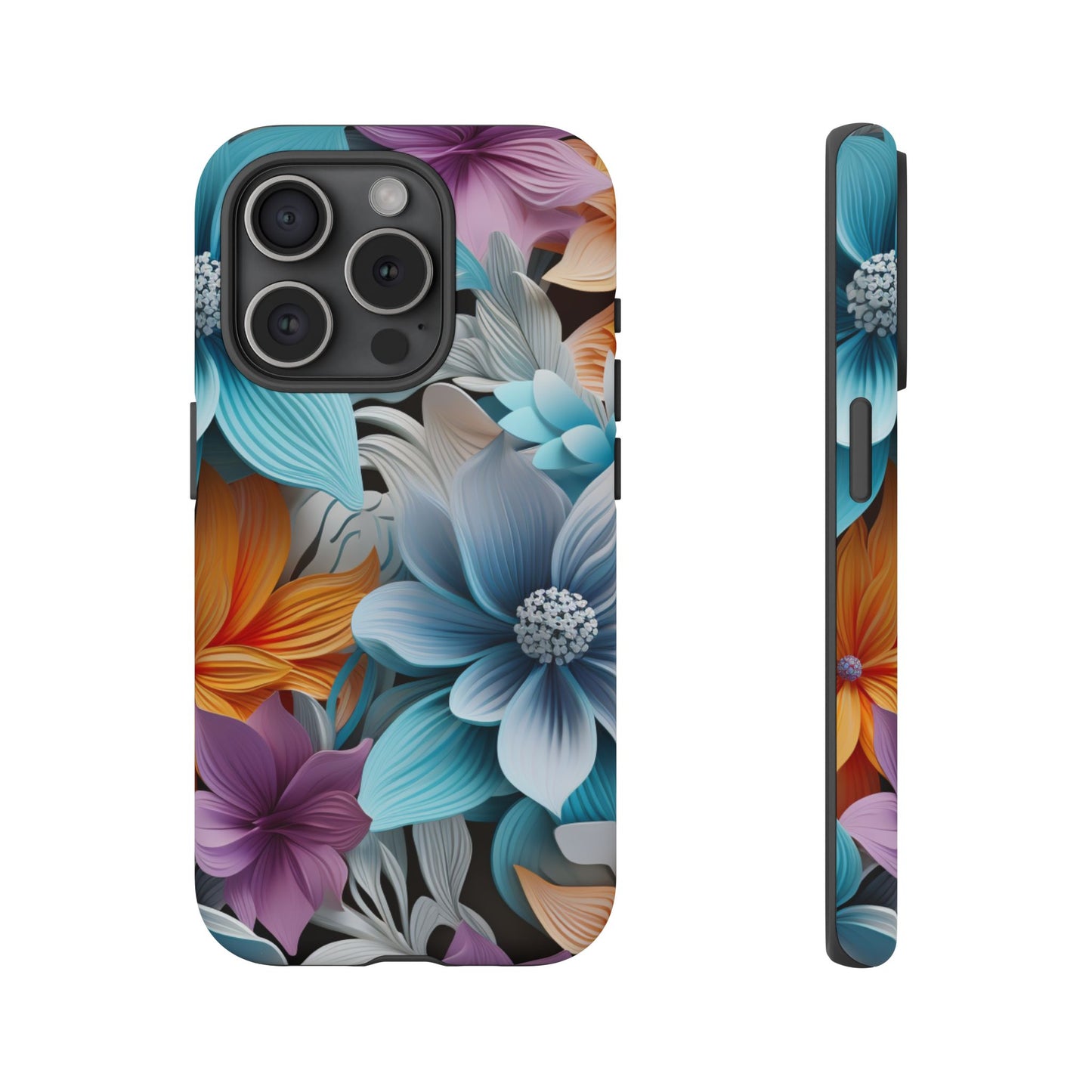 Elegant 3D Floral Bloom Mobile Case – Vivid & Artistic