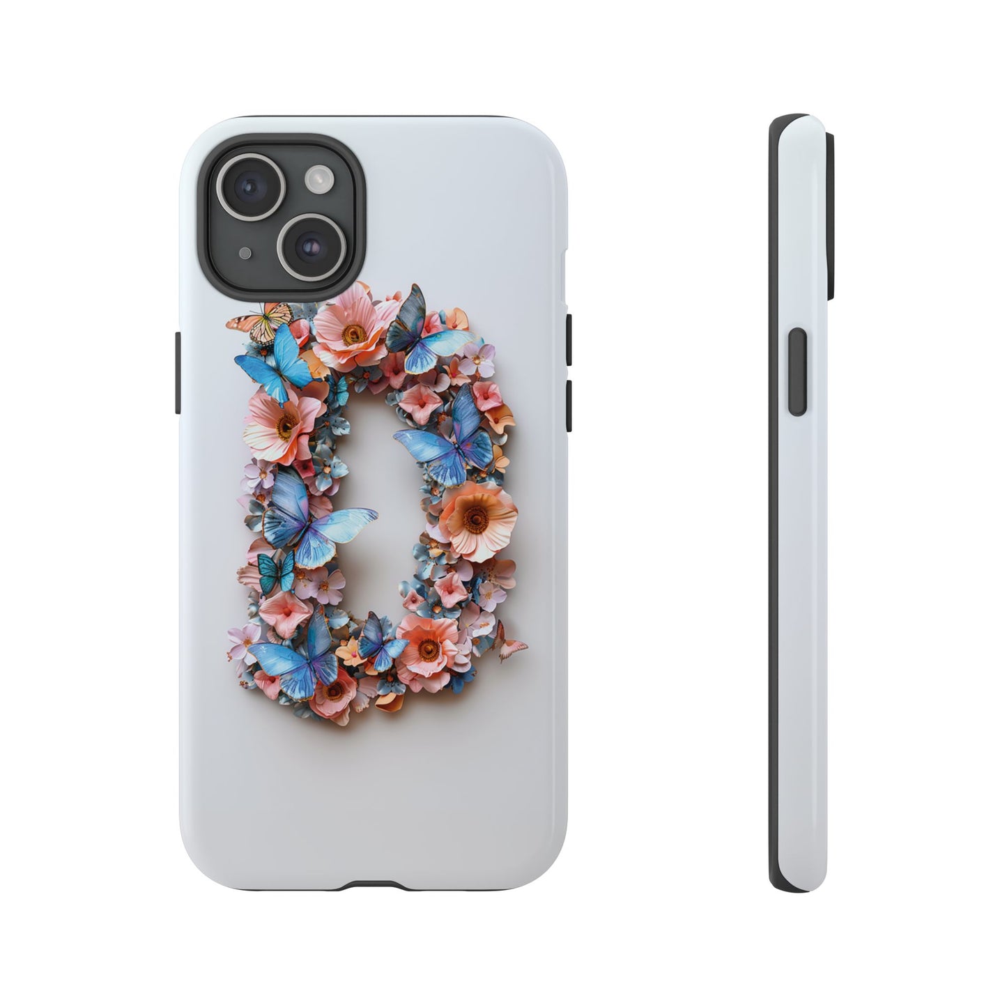Floral Letter D Phone Case – Personalized Aesthetic Cover for iPhone, Samsung & Google Pixel