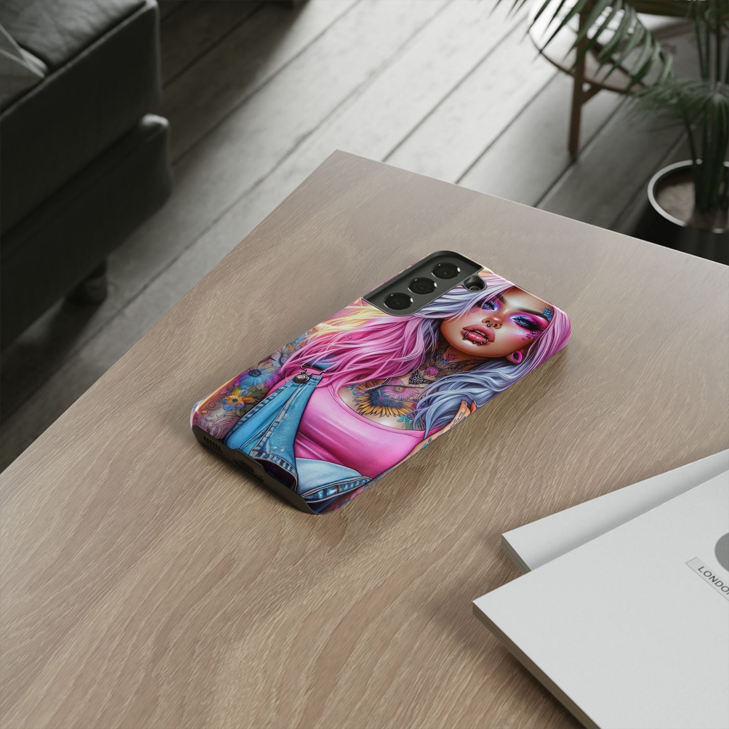 Sunset Glow – Pastel Punk & Floral Ink Mobile Cover