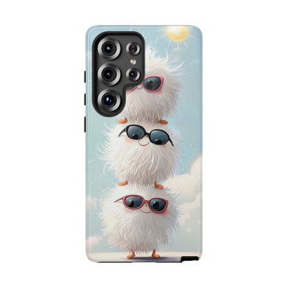 Fluffy Anime Phone Case – Cute Kawaii Fuzzy Creatures, Aesthetic Pastel Art, Soft Cloudy Background, iPhone, Samsung & Google Pixel Case