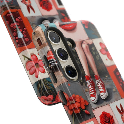 Red Sneakers & Roses Collage Phone Case