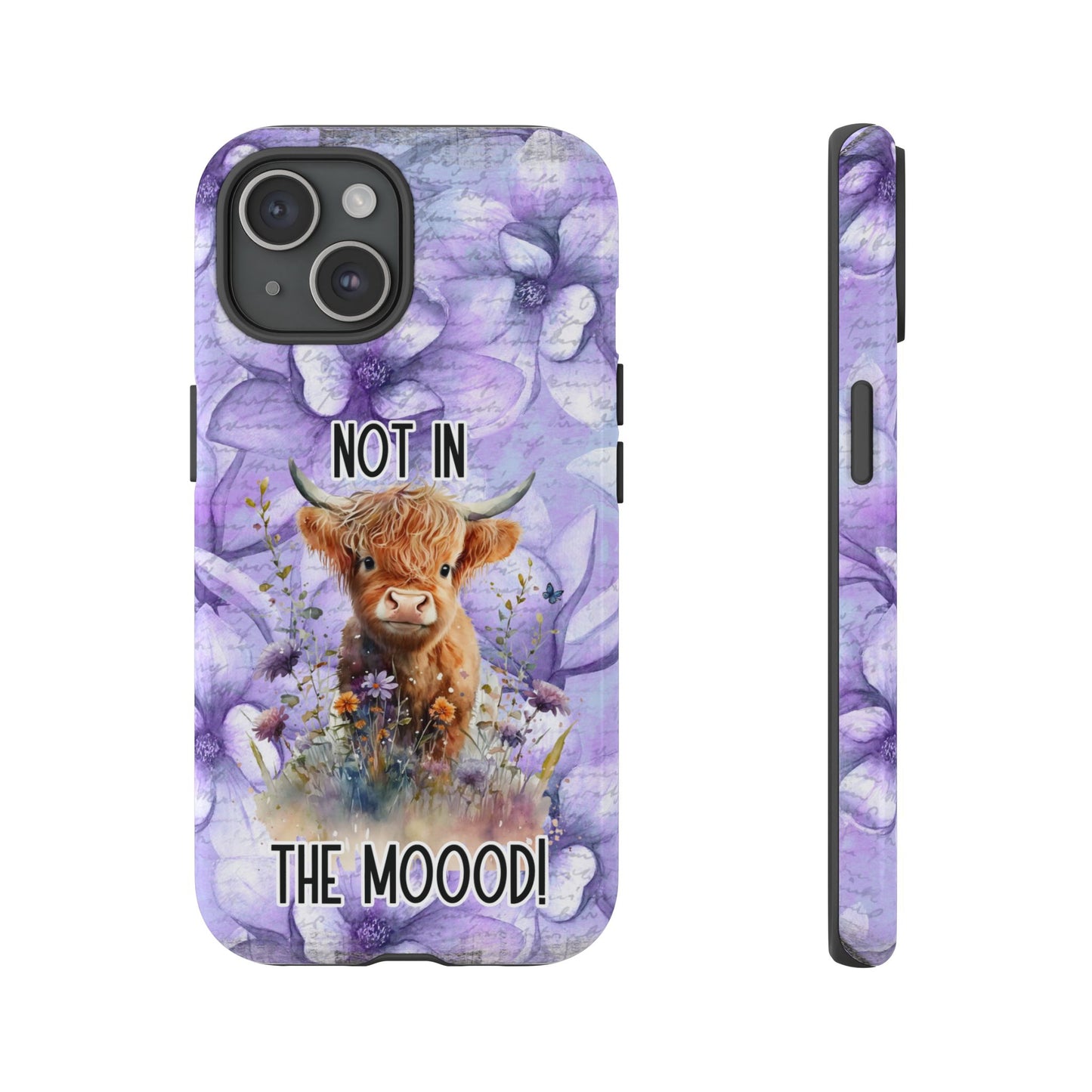 Not In The Mood Heifer Print Phone Case - iPhone, Samsung & Google Pixel Cover - Artistic Cow Phone Case, Animal Lover Gift