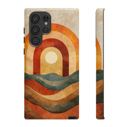 Vintage Sunset Boho Rainbow Phone Case for iPhone, Pixel & Samsung