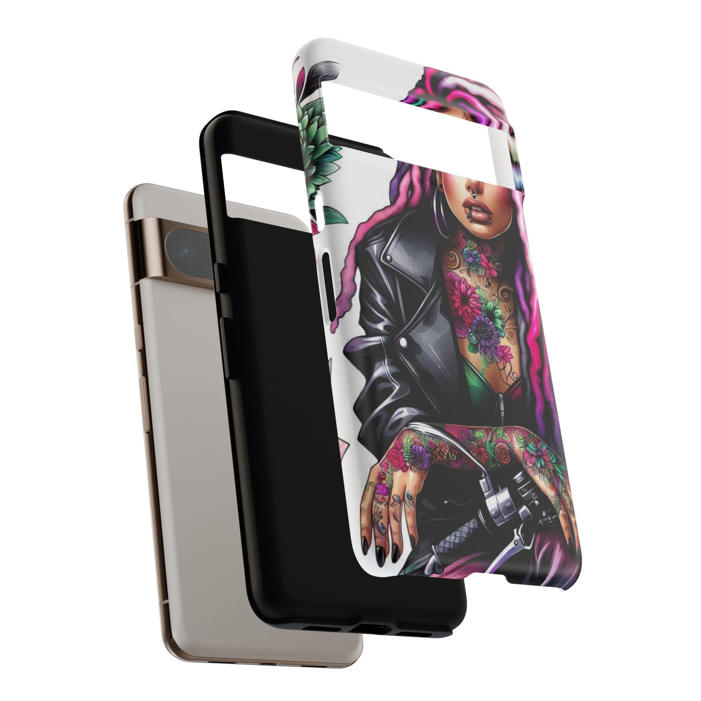 Neon Rebel – Vibrant Biker Queen Mobile Cover