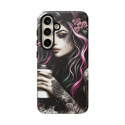 Tattooed Serenity – Gothic Coffee Lover Mobile Cover