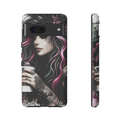 Tattooed Serenity – Gothic Coffee Lover Mobile Cover