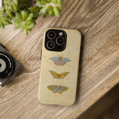 Minimal Vintage Butterfly Phone Case – Aesthetic Beige Background for iPhone, Samsung & Pixel