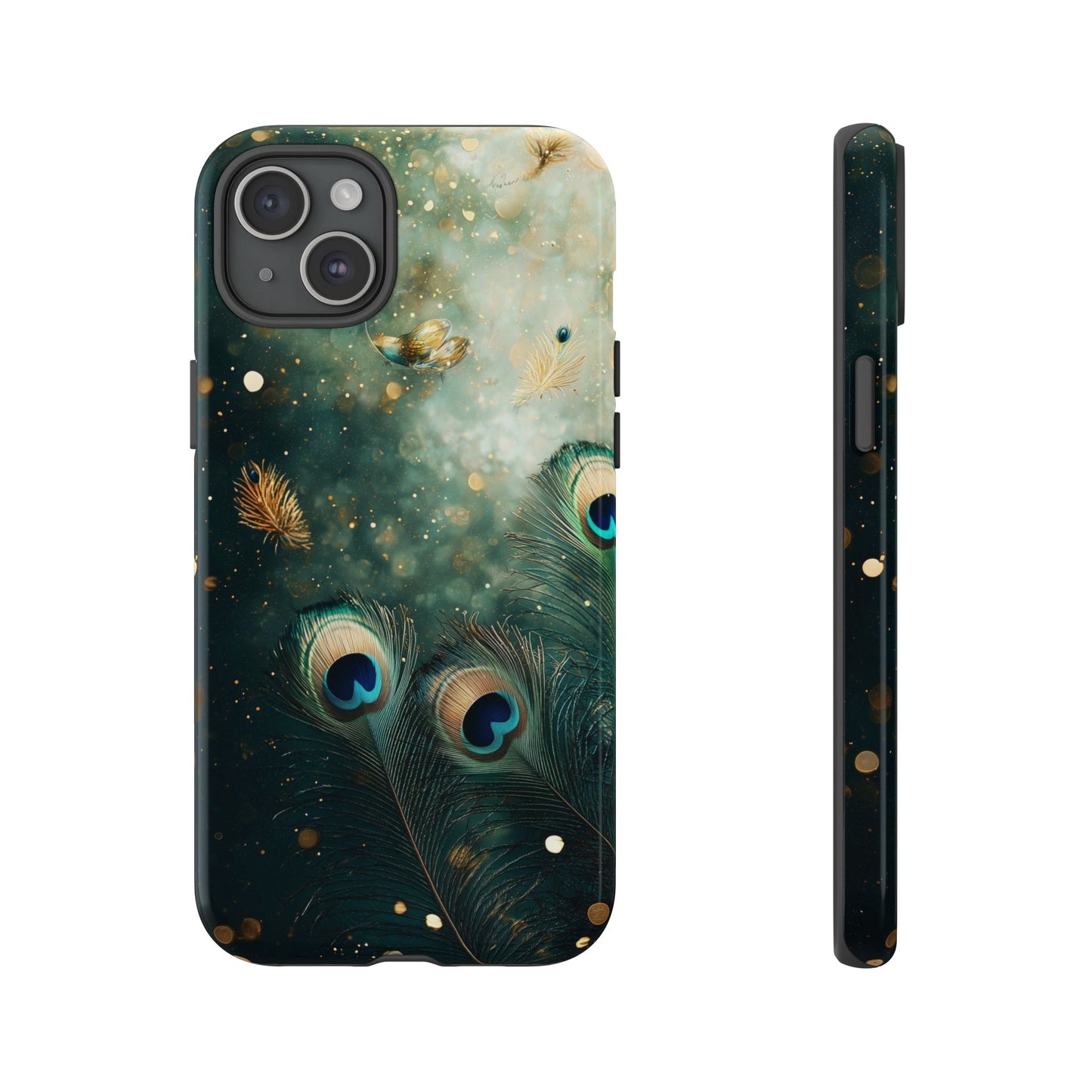 Iridescent Peacock Feather Luxe Phone Case for iPhone, Samsung & Google Pixel